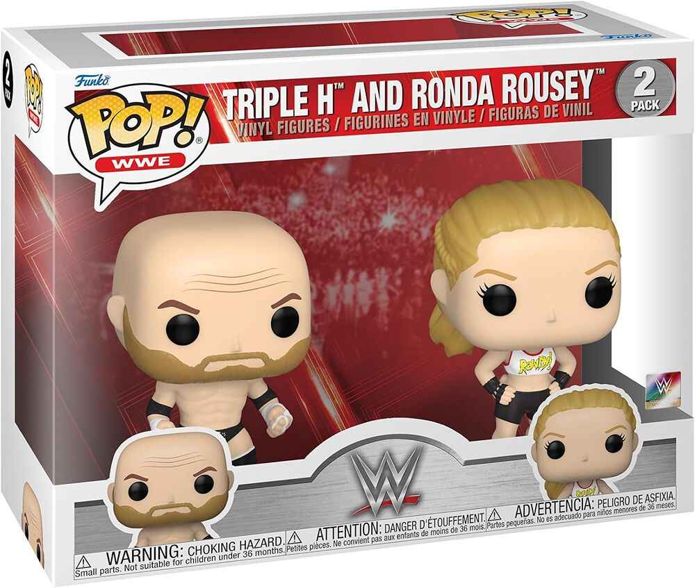 Pop Sports WWE Wrestling 3.75 Inch Vinyl Figure 2-Pack - Triple H and Ronda Rousey