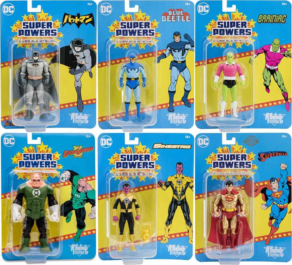 DC Collectibles Super Powers Wave 7 Set of 6 (Brainiac, Blue Beetle, Batman, Kilowog, Sinestro, Superman) 5 Inch Action Figure