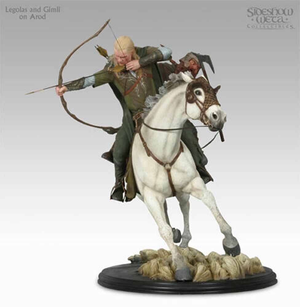 Lord of the Rings Legolas and Gimli on Arod Statue Sideshow 9345