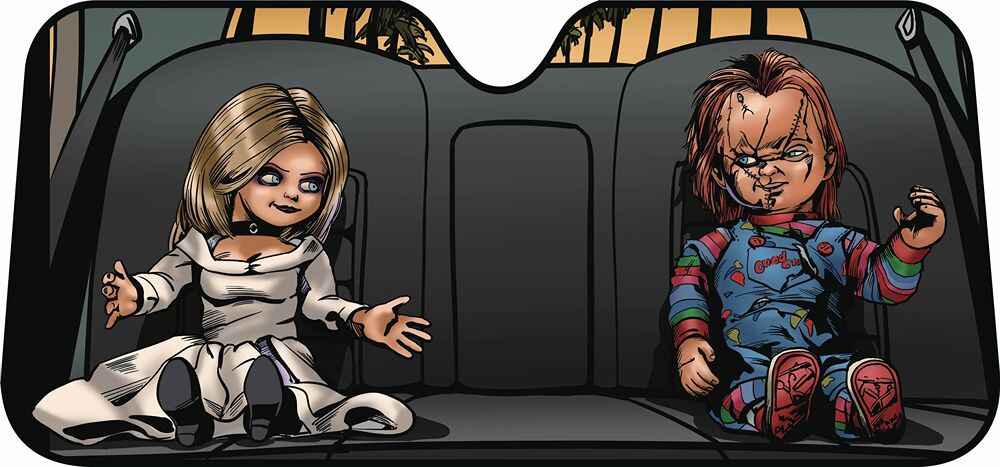 Chucky and Tiffany Car Sunshade 64x32 Inch