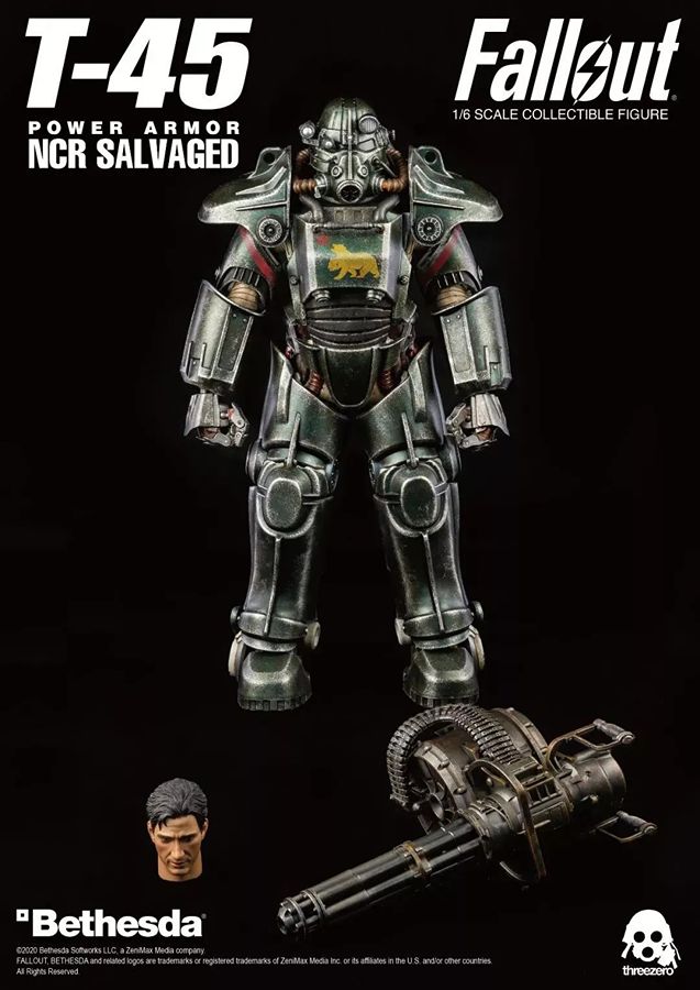 Fallout T-45 NCR Salvaged Power Armor 14.5 Inch 1/6 Scale