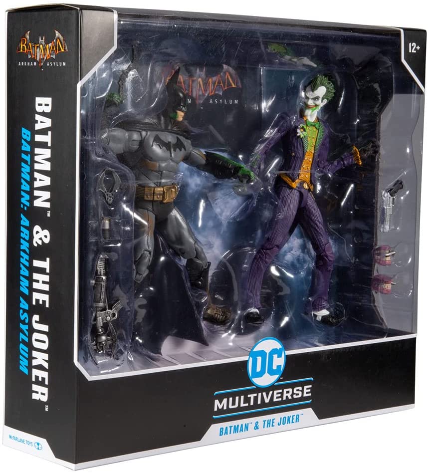 DC Multiverse Batman Arkham Asylum - Batman and Joker (Variant) 7 Inch Action Figure 2-Pack - figurineforall.com