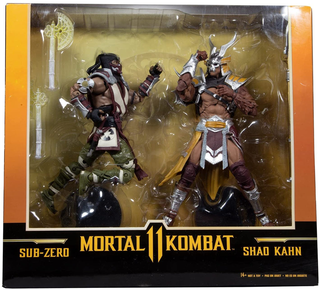 Mortal Kombat 11 Sub Zero vs. Shao Khan 7 Inch Action Figure Exclusive 2-Pack - figurineforall.com