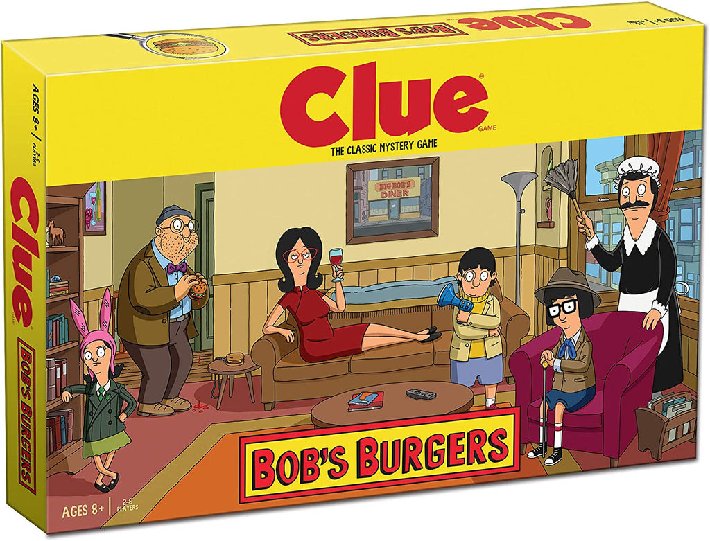 USAOPOLY Clue Bobs Burgers Board Game | Themed Bob Burgers TV Show Clue Game - figurineforall.com