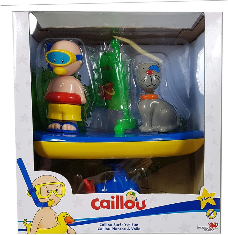 Caillou Surf and Fun boat bath time vehicle Caillou and Gilbert figures for Toddlers - figurineforall.com