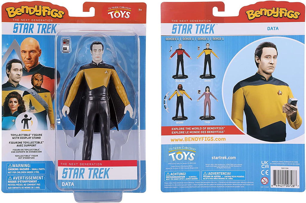 BendyFigs Star Trek The Next Generation Data 7 Inch Figure - figurineforall.com
