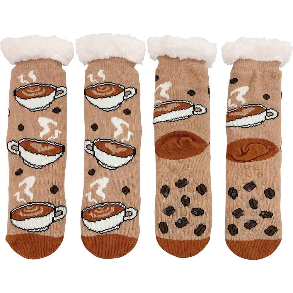 Socks Coffee and Coffee Beans Sherpa Lined Socks