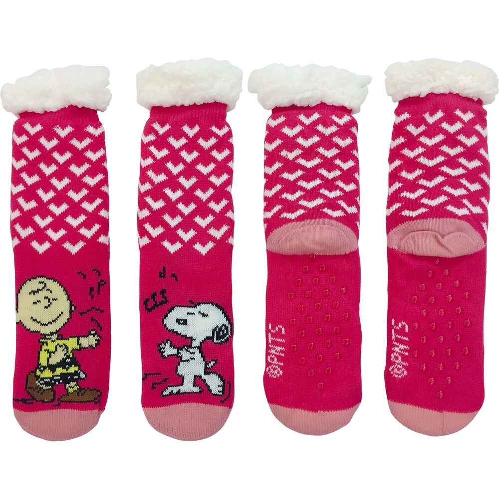 Socks Peanuts Charlie Brown and Snoopy White Hearts Sherpa Lined Socks