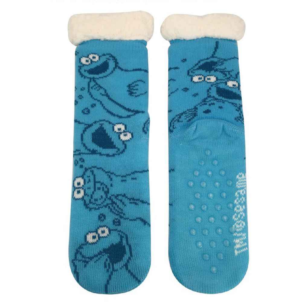 Socks Sesame Street Cookie Monster Blue Sherpa Lined Socks