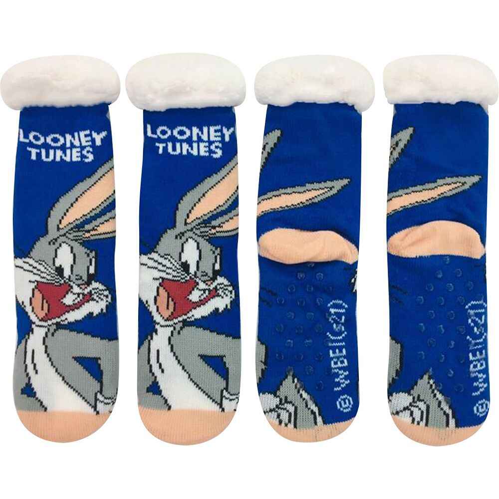 Socks Looney Tunes Bugs Bunny blue Sherpa Lined Socks