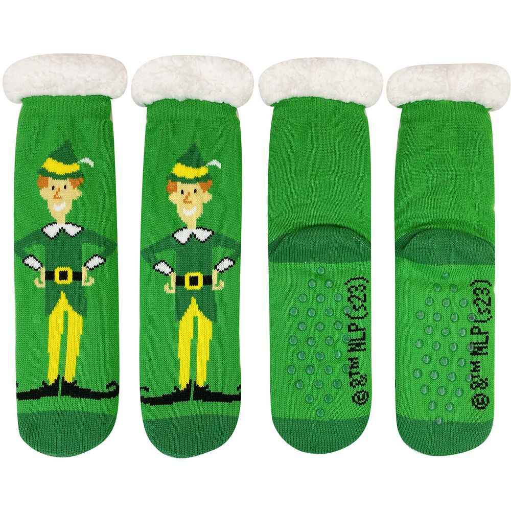 Socks Elf Buddy Green Sherpa Lined Socks
