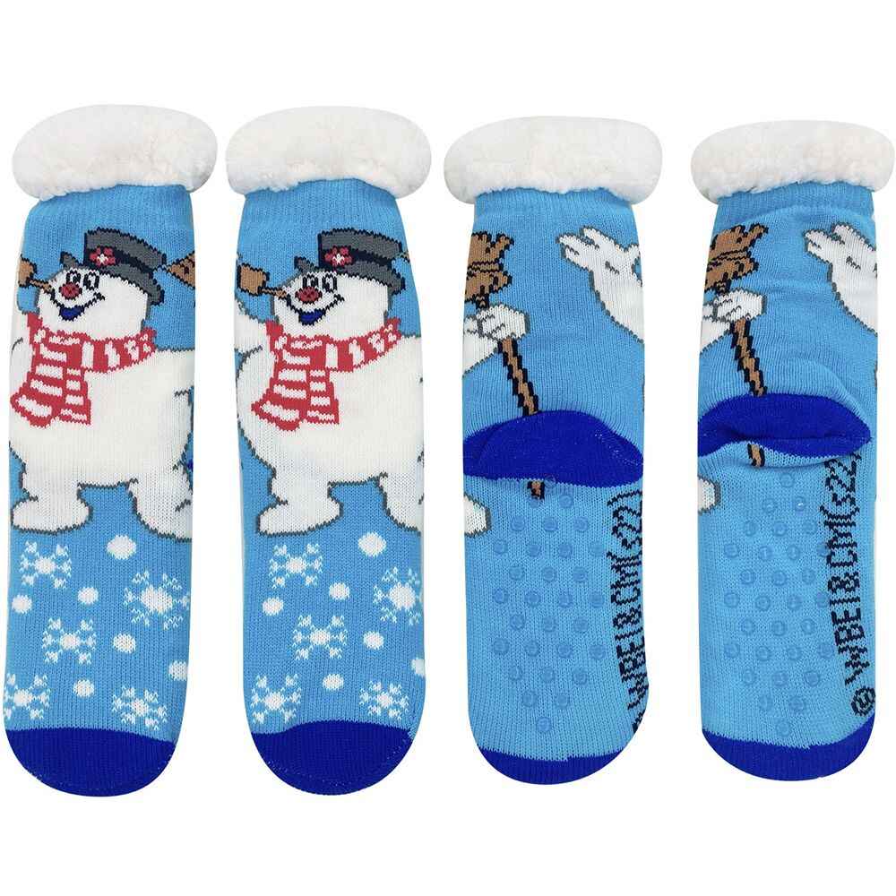 Socks Frosty The Snowman Blue Sherpa Lined Socks