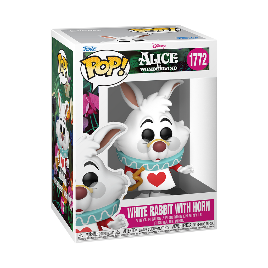 Pop Disney Alice in Wonderland 3.75 Inch Vinyl Figure - White Rabbit with Horn #1772