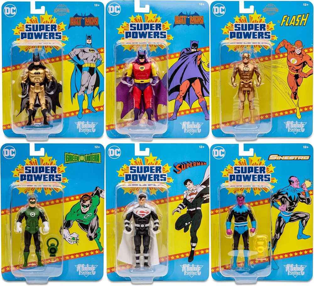 DC Collectibles Super Powers Wave 6 Set of 6 (Lord Superman, Batman Gold, Flash Gold, Green Lantern, Sinestro, Batman Zur En Arrh) 5 Inch Action Figure