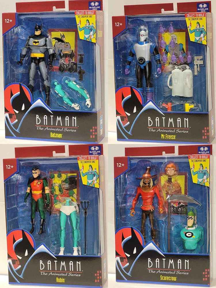 DC Direct Batman The Animated Series Wave 1 - Set (Scarecrow - Mr. Freeze - Batman - Robin) 6 Inch Action Figure