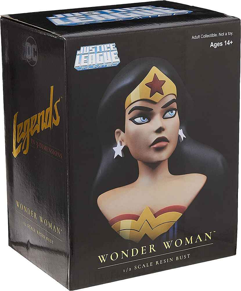 DC Justice League Animated Wonder Woman Legends 3D 1/2 Scale 10 Inch Bust