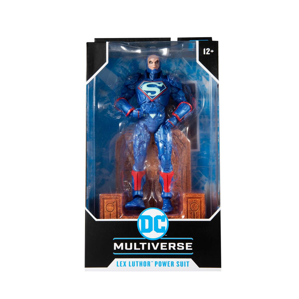 DC Multiverse Comic Lex Luthor in Blue Power Suit 7 Inch Action Figure with Throne - figurineforall.com