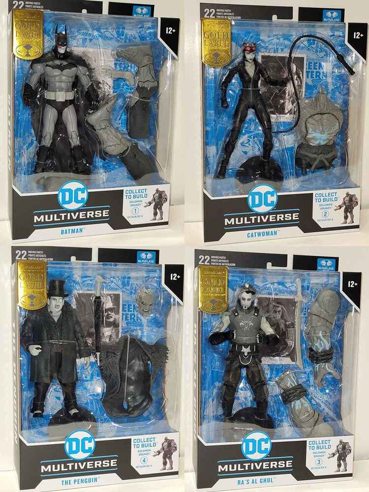 DC Multiverse Gaming Batman Arkham City BAF Solomon Grundy - Black & White (Gold Label) 7 Inch Action Figure (Batman Catwoman Penguin Ra's Al Ghul)