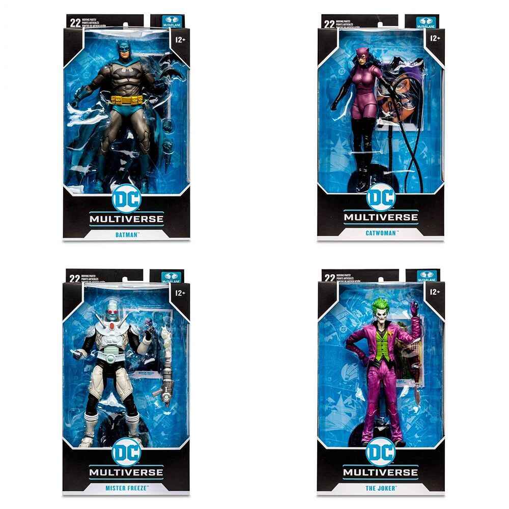 DC Multiverse Set of 4 (Catwoman Knightfall, Mr. Freeze, Hush Batman Joker) 7 Inch Action Figure