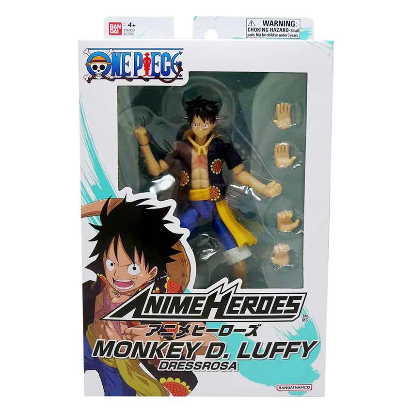 One Piece Anime Heroes Monkey D. Luffy Dressrosa 6.5 Inch Action Figure