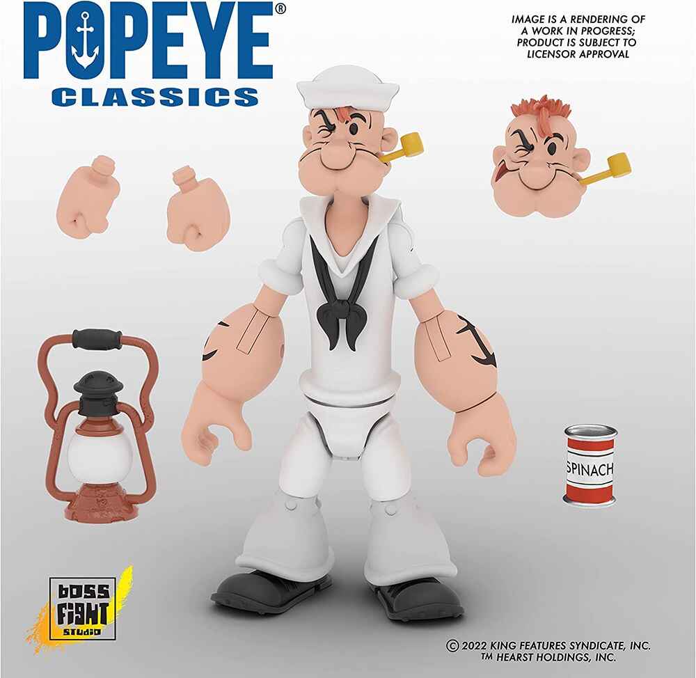 Popeye Classics: Popeye White Sailor Suit 1:12 Scale 6 Inch Action Figure