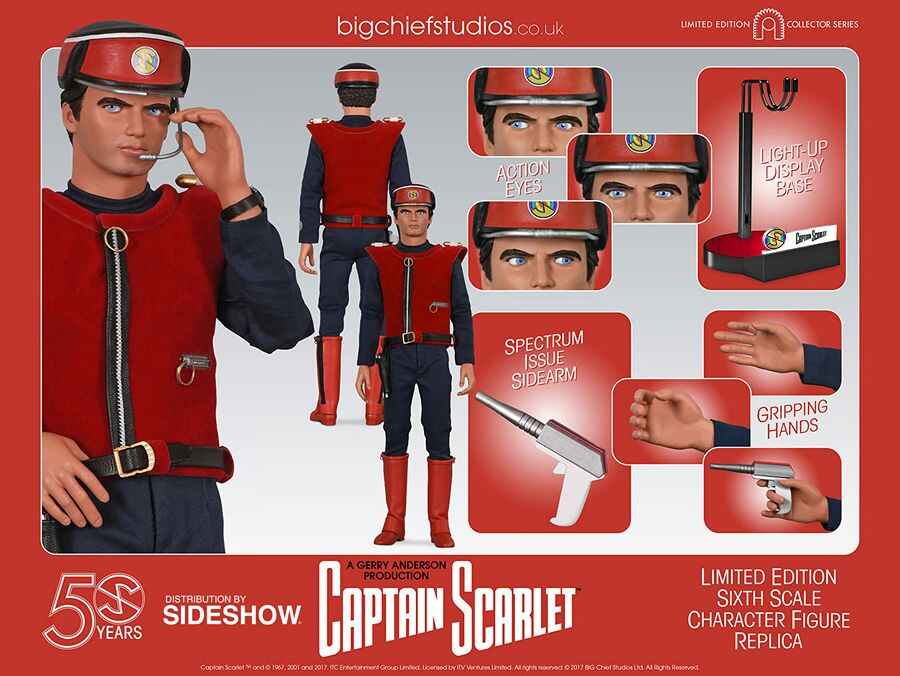 Captain Scarlet and the Mysterons - Captain Scalet 12 Inch 1/6 Scale Collectible Figure 903137