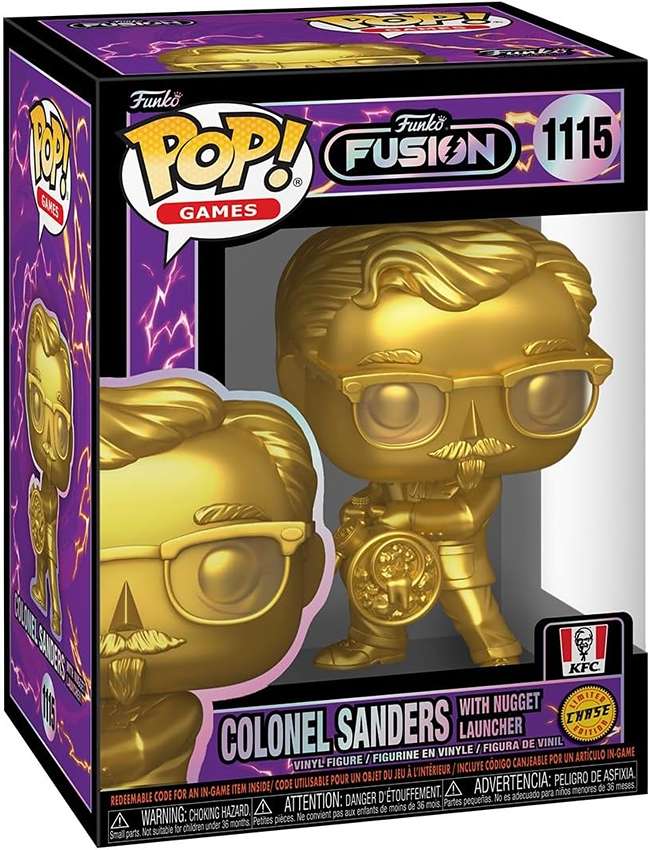Pop Games Fusion Icons KFC 3.75 Inch Vinyl Figure - Colonel Sanders #1115 Chase Gold