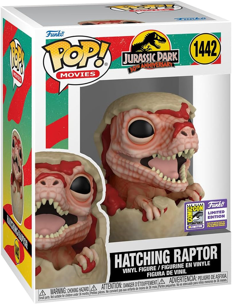 Pop Movies Jurassic Park 30th Ann. 3.75 Inch Vinyl Figure - Hatching Raptor (SDCC 2023) Exclusive # 1442