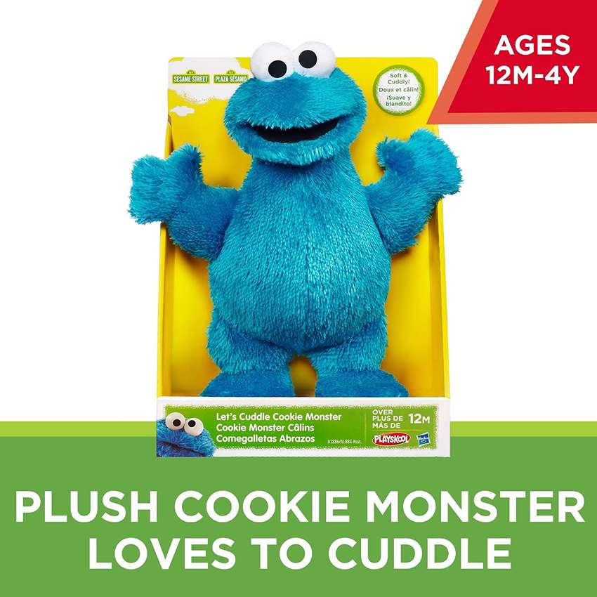 Sesame Street Playskool Let's Cuddle Cookie Monster 11 Inch Soft Plush Doll