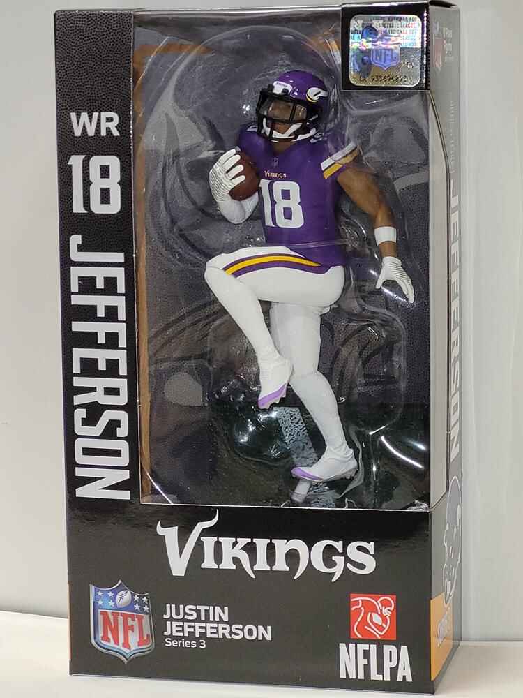 football action figures helmets NFL Football Series 3 Justin Jefferson Minnesota Vikings 7 Inch Action – figurineforall.com