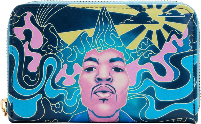 Loungefly Music Jimi Hendrix Psychedelic Glow in the Dark Landscape Zip Around Wallet