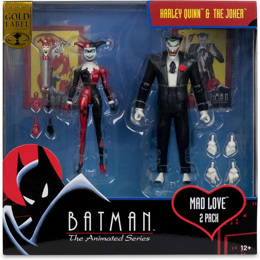 DC Direct Batman The Animated Series Harley Quinn & The Joker (Mad Love) Gold Label 6 Inch Action Figure 2-Pack