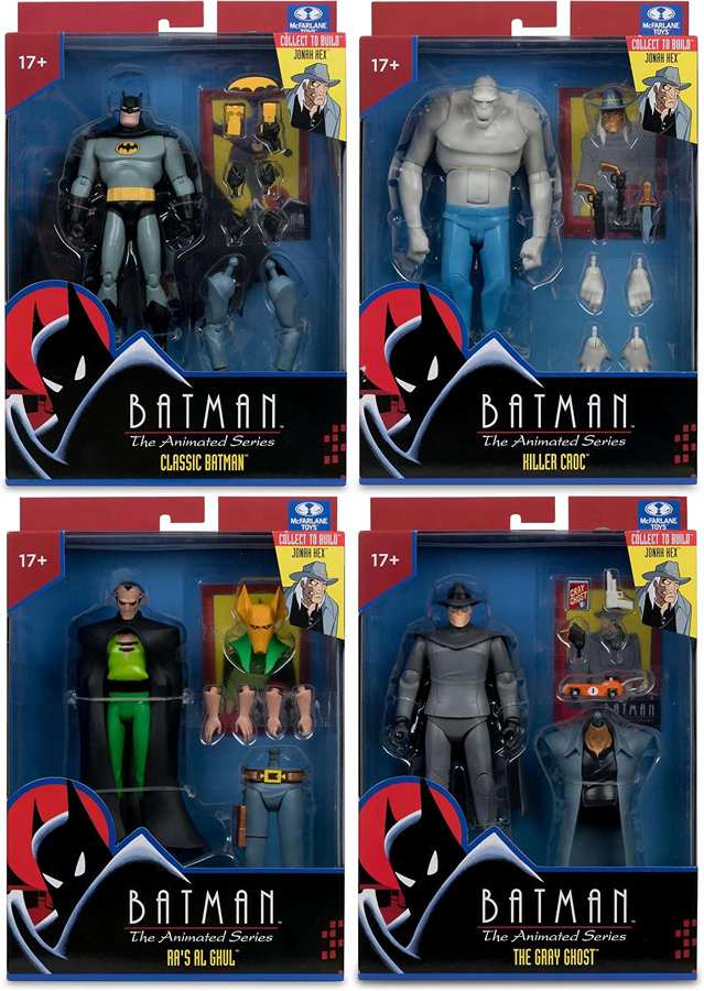 DC Direct Batman The Animated Series Wave 5 BAF Jonah Hex - Set of 4 (Batman, Killer Croc, Ras Al Ghul, Gray Ghost)  6 Inch Action Figure