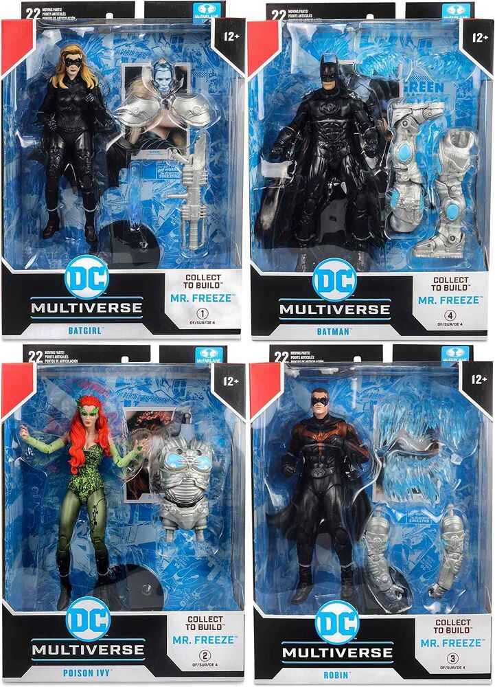 DC Multiverse Batman and Robin BAF Mr. Freeze - Set 4 (Batman, Robin, Poison Ivy, Batgirl) 7 Inch Action Figure