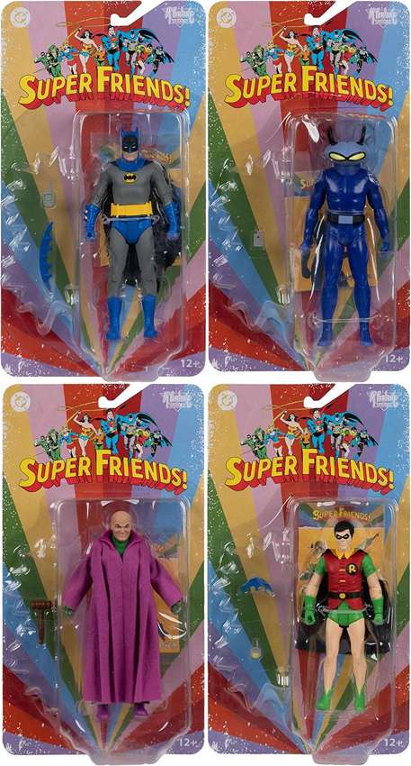 Batman DC Retro Super Friends Wave 3 Set of 4 (Robin, Black Manta, Batman, Judge Luthor) 6 Inch Action Figure