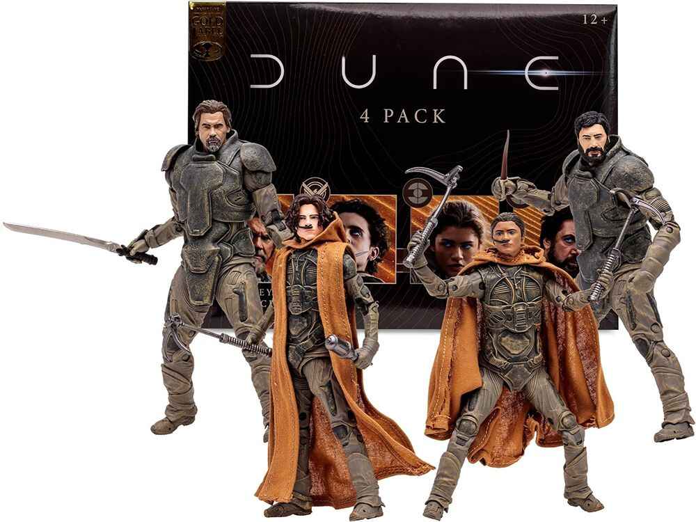 Dune: Part 2 Gurney Halleck, Paul Atreides, Chani, Stilgar (Gold Label) 7 Inch Action Figure 4-Pack