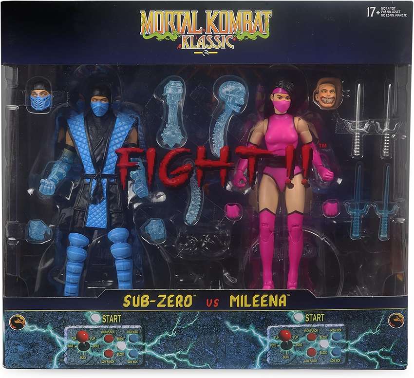 Mortal Kombat Klassic Wave 1 Sub-Zero vs Mileena Deluxe 7 Inch Action Figure 2-Pack