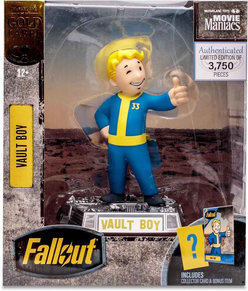 Fallout Movie Maniacs - Vault Boy (Gold Label) 6 Inch Posed Figure