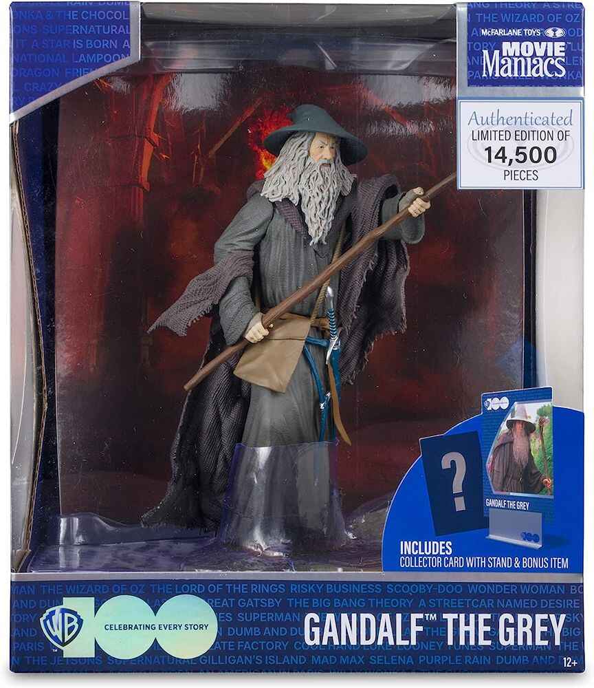 Movie Maniacs WB:100 Wave 2 - Gandalf (Lord of the Rings) 6 Inch Posed Figure
