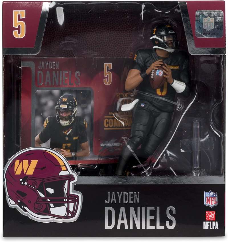 Mcfarlane Sportpicks NFL 7 Inch Posed Figure - Jayden Daniels W/Alternate Black Jersey (Washington Commanders)