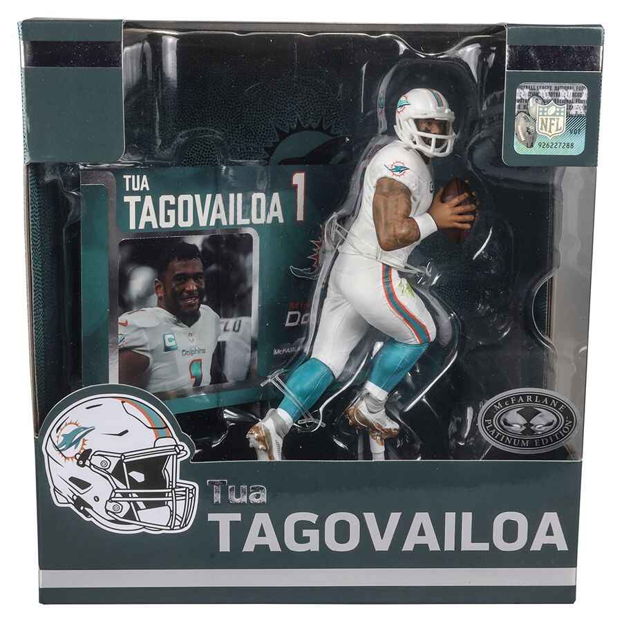 Mcfarlane Sportpicks NFL 7 Inch Posed Figure - Tua Tagovailoa (Miami Dolphin) Platinum Chase