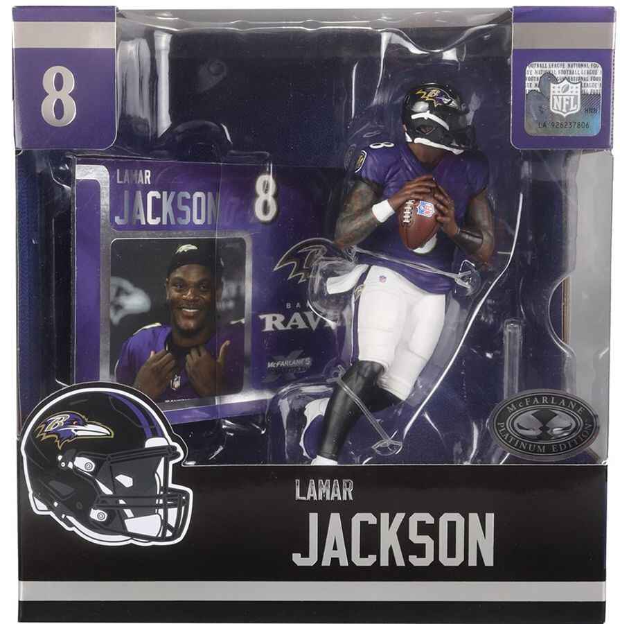 Mcfarlane Sportpicks NFL 7 Inch Posed Figure - Lamar Jackson (Baltimore Ravens) Platinum Chase