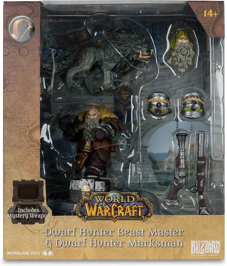 World of Warcraft Dwarf Hunter: Beast Master & Marksman 1:12 Scale Posed Figure