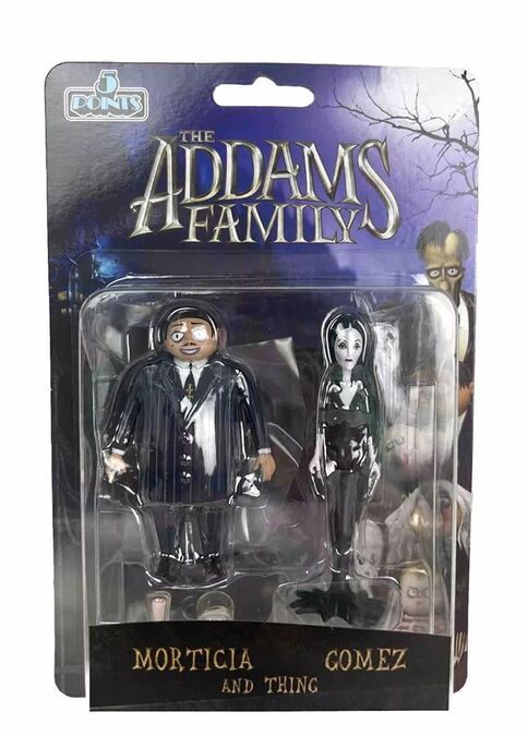 The Addams Family Morticia, Gomez and Thing 5 Points 3.75 Inch Figure 3-Pack