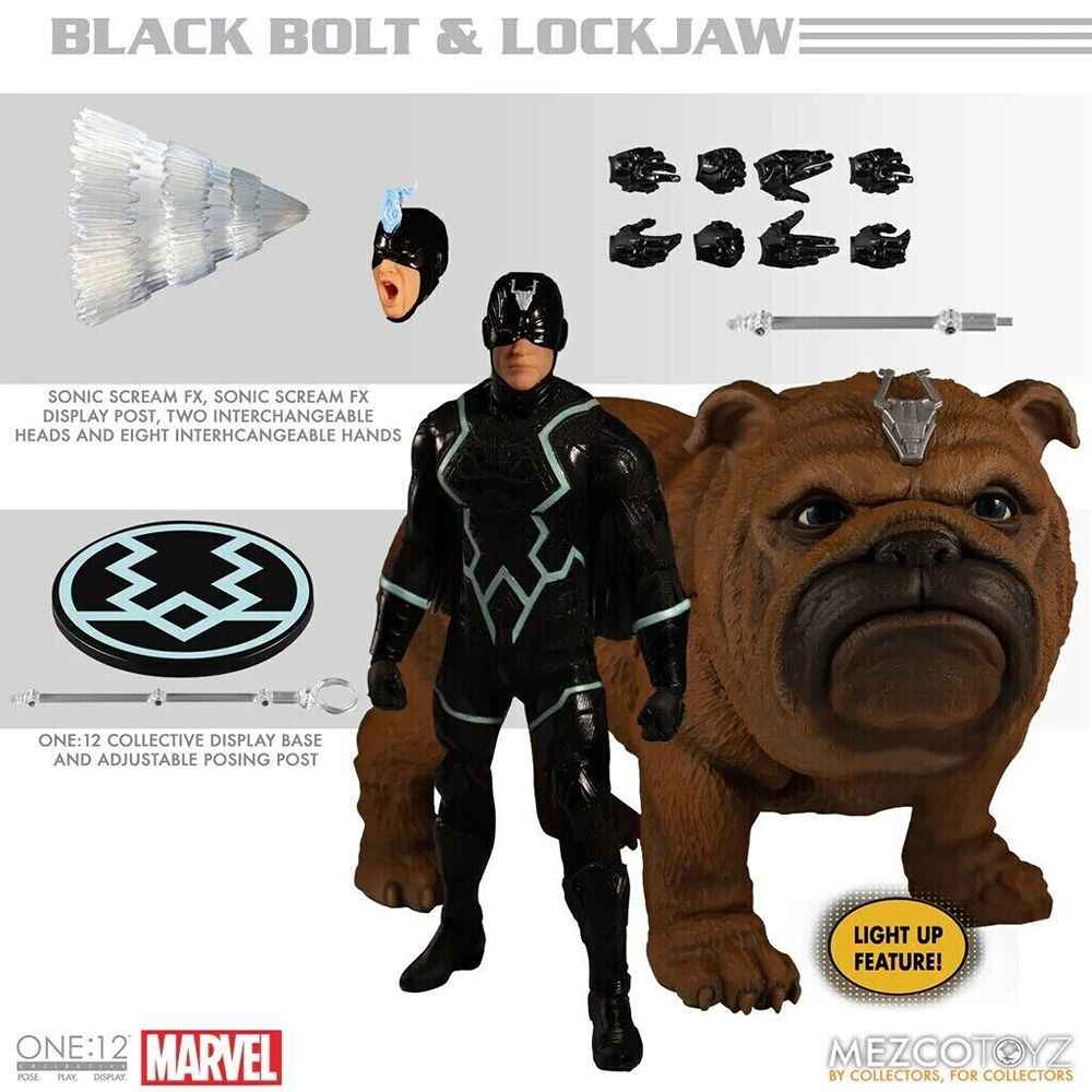 One-12 Collective Marvel The Immortals Black Bolt and Lockjaw Set 6 Inch 1/12 Action Figure