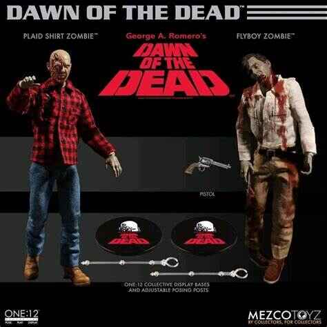 One:12 Collective - Dawn of the Dead (Plaid Shirt, Flyboy Zombie) 2-Pack  Deluxe 6 inch 1/12 Scale Action Figure