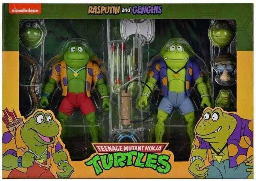 Teenage Mutant Ninja Turtles 1990 Cartoon Genghis and Rasputin Frog 7 Inch 2-Pack Action Figure