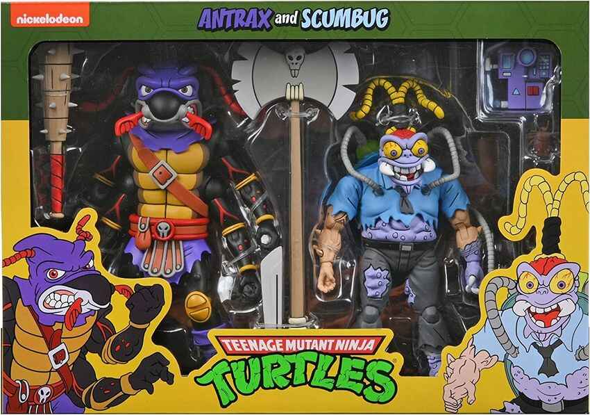 Teenage Mutant Ninja Turtles 1990 Cartoon Antrax & Scumbug 7 Inch 2-Pack Action Figure
