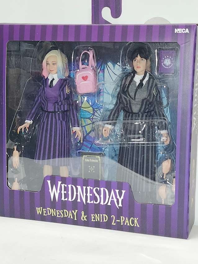 Wednesday Addams & Enid (Nevermore Uniform) 8 Inch Clothed Action Figure 2-Pack