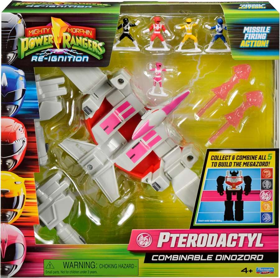 Power Rangers Toez Mighty Morphins Power Rangers Re-Ignition Pterodactyl Dinozord Action ...